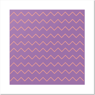 Purple zigzag pattern Posters and Art